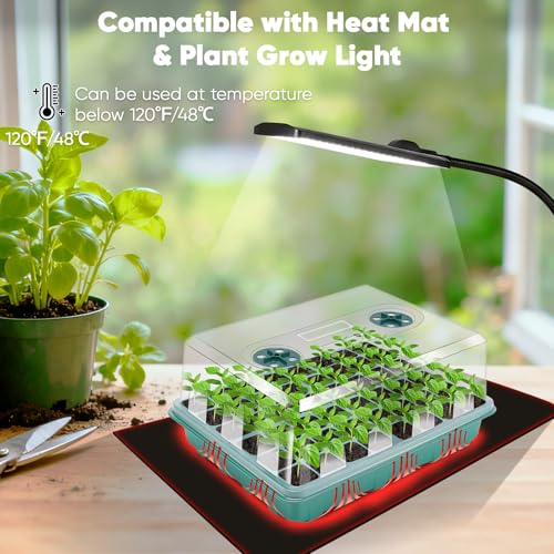 192 Cell Seed Starter Tray, Seed Starter Kit with Adjustable Humidity Dome, Seed Starting Trays Plant Starter Kit for Seeds Growing Starting, Indoor Gardening, Greenhouse - color: No Grow Light