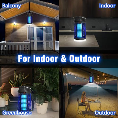 Remote Control Bug Zapper, Outdoor & Indoor Electric Mosquito Killer with LED Light, Waterproof Fly Trap & Insect Catcher, Plug-in Insect Repellent for Outside, Patio, Garage, Home, and Garden