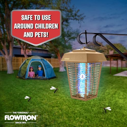 Flowtron Bug Zapper, 1.5 Acre Outdoor, Two 40W UV Bulb, 5600V Zap, Tan - color: Tan