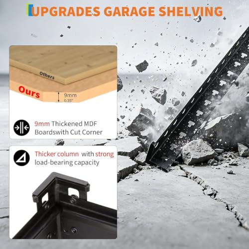 Heavy Duty 5-Tier Storage Shelves, 2204 lbs, 30" W x 12" D x 60" H - size: 60" H x 30" W x 12" D