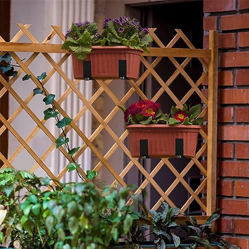 Adjustable and detachable Planter Box Brackets, flower pot bracket,hanging flower box bracket, window flower box bracket, suitable for fences, window sills, gardens, etc (Black,2 PCS)
