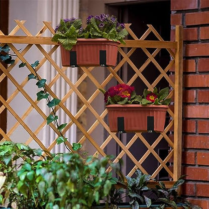 Adjustable and detachable Planter Box Brackets, flower pot bracket,hanging flower box bracket, window flower box bracket, suitable for fences, window sills, gardens, etc (Black,2 PCS)