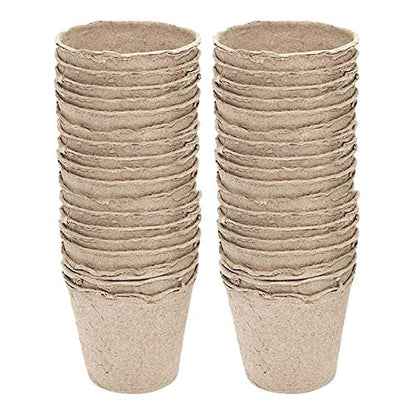 KINGLAKE 100 Pcs 3 Inch Peat Pots, Seeds Starter, Transplant Seedlings With 100 Pcs White Plastic Plant Labels - size: 3 Inch