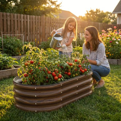 SnugNiture Raised Garden Bed Outdoor 4x2x1ft, 2 Pack - color: Brown