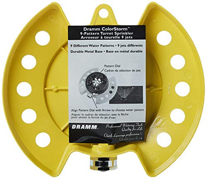 Dramm ColorStorm 9-Pattern Premium Turret Sprinkler With Heavy Duty Metal Base - Yellow #15023 - color: Yellow, style: Turret Sprinkler