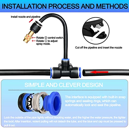 131FT Drip Irrigation System, Tool-Free Quick Connectors - size: 131 FT
