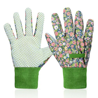 Women's Gardening Gloves Weeding and Thorn Resistant Work Gloves for Digging Planting Pruning Raking-Grown - color: Green-1