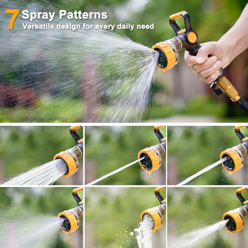 FANHAO Fireman Style Garden Hose Nozzle, Heavy Duty Metal Water Hose Nozzle