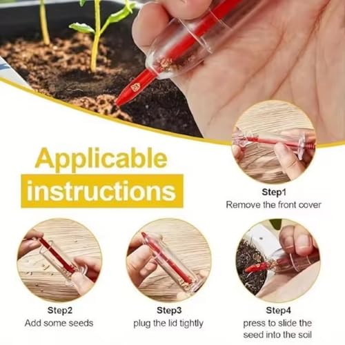 12-Hole Digger Seed Spreader,7 Piece Sowing Seeds Dispenser Set,Mini Seed Dispenser for Small Seeds, Handheld Seed Planter Tool Seed Dibber Multifunctional Spacer Gardening Tools