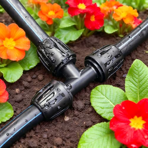13 Pcs 1/2 Inch Drip Irrigation Tee Fittings, Drip Line Lock Nut Barbed Tee Connectors For 1/2 Inch Drip Tubing (0.60"-0.65" OD) Garden Irrigation System Anti-drop Connection Parts - size: 1/2 inch Tee