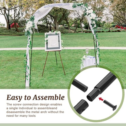 Zhisheng Garden Arch Arbor Trellis with Base for Climbing Plants - size: 7.9FT