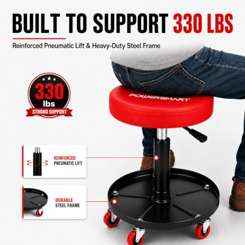 PowerSmart 330 LBS Capacity Roller Seat with 18"-23" Adjustable Height