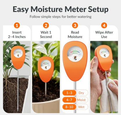 Giraffe Tools Garden Hose 5/8", 25FT Hose with Nozzle & Moisture Meter Set - size: 25FT Male to Female Set New B