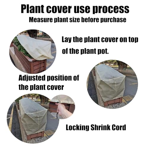 EJW Planter Cover, Plant Covers Freeze Protection,2 Pack 39.5"*17.7"x15.7" Planter Covers for Winter, Frost Cloths for Outdoor Plants, Raised Bed Covers for Winter. - size: 2PCS-39.5*17.7*15.7(inch)