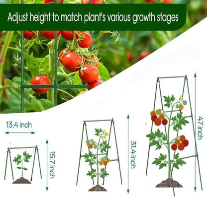 Small Size Garden Cucumber Trellis for Climbing Plants Outdoor, 47x16 inch A Frame Cucumber Trellis for Garden Raised Bed, Plant Support for Vegetable Vine Pea Bean, with Netting