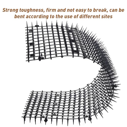 Bynccea Cat Scat Mat with Spikes, 6.5ft Cat Repellent Mat Anti Cat Prickle Strips Network Digging Stopper Outdoor PP Plastic Cat Spike Mat（Black