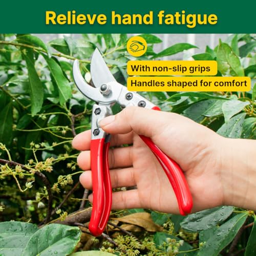 Aluminum Bypass Pruning Shears, SK5 Blade, 1" Capacity