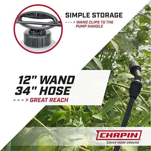 CHAPIN 16109 1-Gallon Pump Sprayer, Anti-Clog Design for Easy Use, 2pk