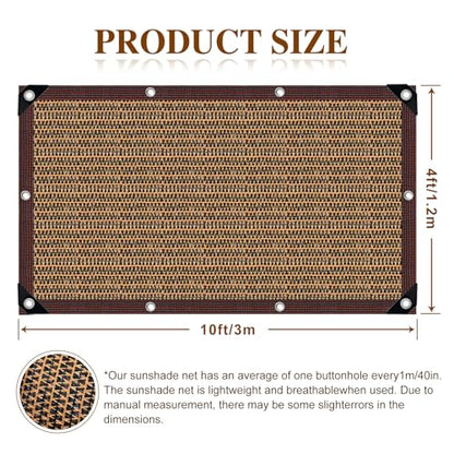 80% Shade Cloth, Durable Mesh Tarp with Grommets, Garden Sunblock Shade Cloth Shading Antifreezing for Plants Cover, Greenhouse, Barns Kennel, Patio, Tomatoes - size: 4×10FT