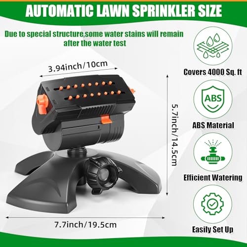 Reallnaive 3 Pcs Adjustable Oscillating Sprinkler ABS Weighted Base - style: Weighted Base