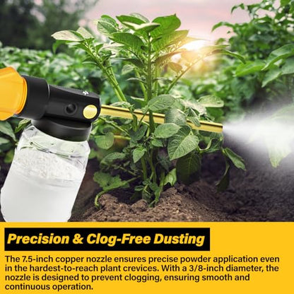 Electric Diatomaceous Earth Duster Compatible for DeWalt 20V Battery - color: Yellow
