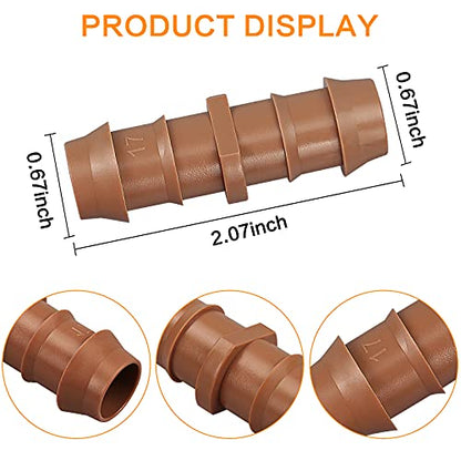 21-Pack Drip Irrigation Universal Barbed Coupling Fitting, Barbed Connectors for 1/2" Drip Tubing - style: 21P-Coupling