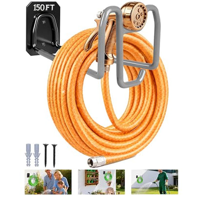 Garden Hose Holder with Hook Heavy Duty Garden Hose Hanger - color: 1pc Gray