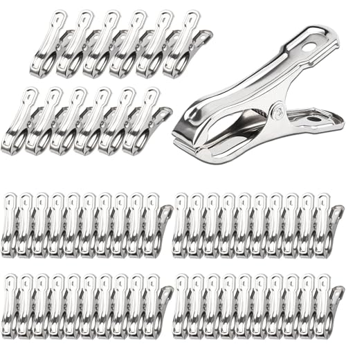 JULMELON 55 PCS Stainless Steel Garden Clips, Large Greenhouse Clamps