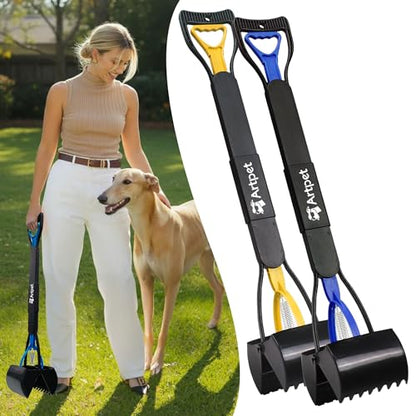 2 Pack Dog Pooper Scoopers, 32" Long Handle for Yard & Grass - color: Value 2-Pack