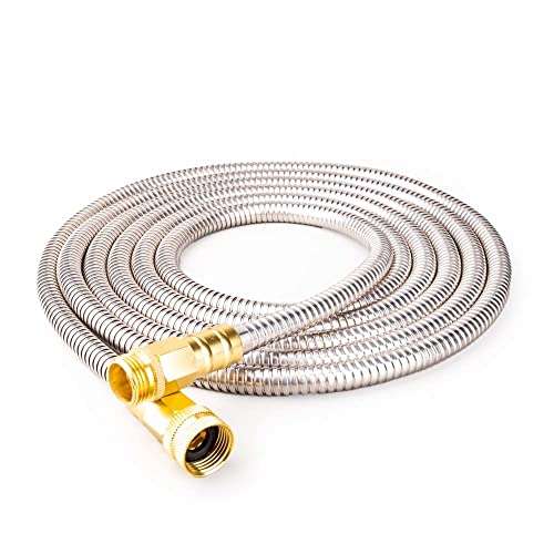 20FT Stainless Steel Garden Hose, 3/4 GHT Male to Female - size: 20FT