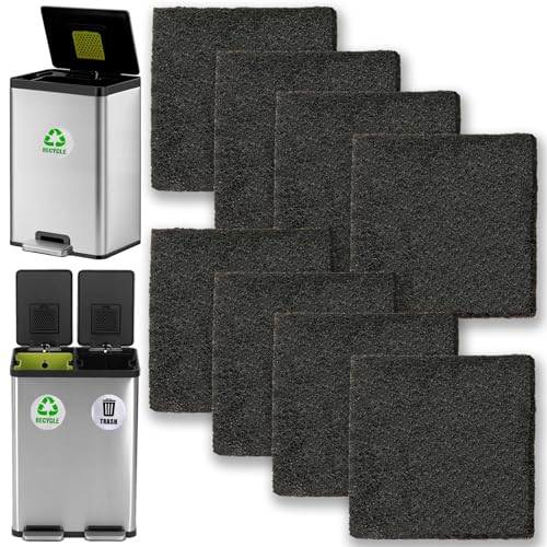 8 Pack Activated Carbon Filters Fits EKO Trash Can with Built-in Compartment 11.8 Gallon, 20L+20L, 36L+24L, Also Fits SIMPLI-Magic Garbage Bins Gallons, Refill for Trash Can and Compost Bin - style: 8 Pack Filter