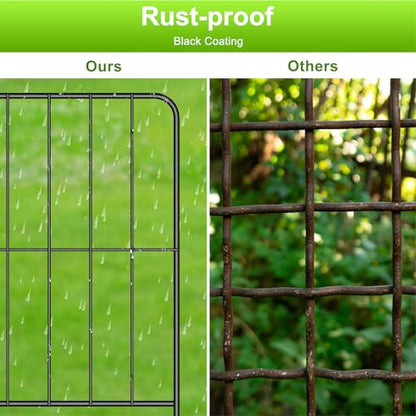 PINPON 25-Pack Square Garden Fence 24inH x 27ftL Rustproof Animal Barrier - size: 27ft-25pack