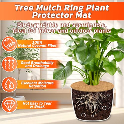 Legigo 4 Pack Coconut Fiber Mulch Ring Tree Plant Protector Mat, 30 Inch - color: 4 Pack, size: 30 Inch