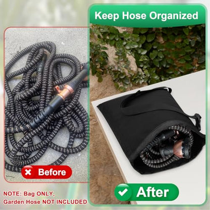 Cosmos Expandable Garden Hose Storage Bag Heavy Duty Water Hose Organizer Portable Extension Hose Holder Carrying Case with Drawstring Closure, Carry Bag Only (Hose Not Included)