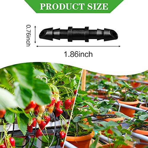100 Pieces Drip Irrigation 1/4" Barbed Coupling Fittings, Barbed Connectors for 1/4 Inch Irrigation Tubing, Drip Line Coupler for Drip Sprinkler Garden Lawn Systems - size: 4/7mm Couplings-100P