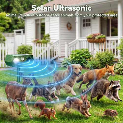 2026 Newly Upgraded 4-Pack Solar Ultrasonic Animal Repellent