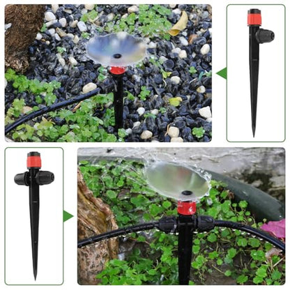 35PCS 1/4" Drip Irrigation Emitters, Kalolary Locked Irrigation Drippers - color: Red Double-head Locked Sprayer