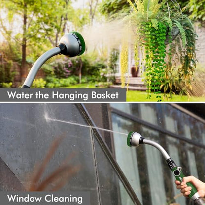 RESTMO Watering Wand Heavy Duty, 15-Inch Long Hose Nozzle Sprayer - color: Green