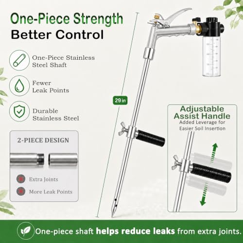 Deep Root Watering Tool for Trees with Trigger Handle & Fertilizer Bottle