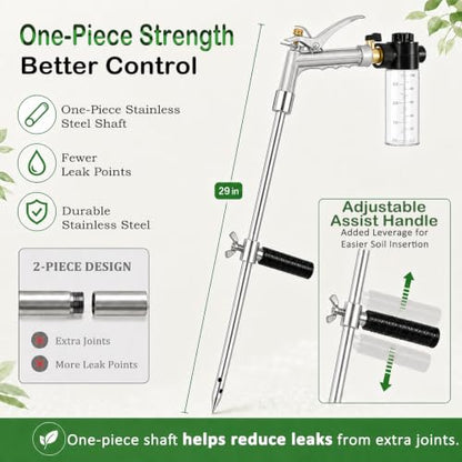 Deep Root Watering Tool for Trees with Trigger Handle & Fertilizer Bottle