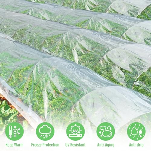Legigo 10 X 30 Ft Clear Greenhouse Plastic, Plant Covers Freeze Protection - size: 10 x 30 Ft