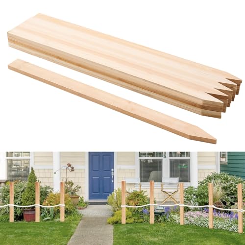 VEVOR Wooden Garden Stakes, 25 Pcs 36 x 0.5 x1.5 in Survey Grading Stakes, Garden Ground Stake with Sharp Point, Fir Wood Plant Support Stake, Sign Posts for Silt Fence Backyard Boundaries Baselines - style: 0.5 x 1.5 x 36in+25pcs