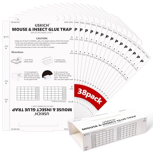 38 Pack Mouse Glue Trap,Mouse Traps Indoor for Home,Sticky Mouse Traps - size: 38 Pack