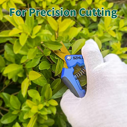 SZHLUX 6.5 Inch Gardening Scissors Hand Pruner Pruning Shears (1, Blue) - color: Blue