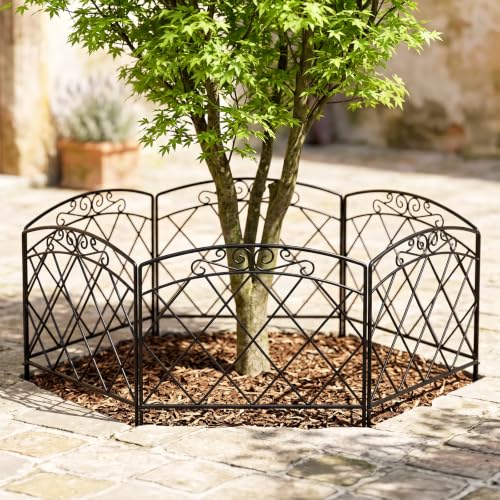 Thealyn 10ft x 24" Metal Decorative Garden Fence(5Pcs Set) - style: Stylish