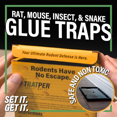 TRATPER Glue Traps for Mice,Rat,Mouse,Snake,Lizard,Insect. 10 Pack. Extra Strength,Pre-Baited Adhesive.Heavy Duty Plastic Tray.Non-Toxic,Chemical-Free Pest Control for Home. 10Pack - size: 10 Pack