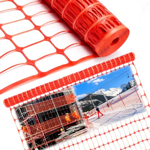 Nuanchu Temporary Safety Fence 4 x 50 Feet Plastic Mesh Fencing Roll Orange