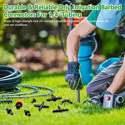 250 Pcs Drip Irrigation Fittings Kit for 1/4" Tubing：Gardrip 1/4 Inch Drip Irrigation Barbed Connectors (Nozzles, Nozzle Tees, Single Barbs, Couplings, Tees, Elbows, Plugs, Crosses) for Garden Systems - color: Complete Kit with Box-250P