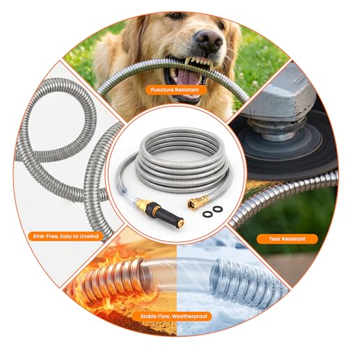 Rosy Earth 200 FT Garden Hose Expandable, 304 Stainless Steel Water Hose - size: 200FT
