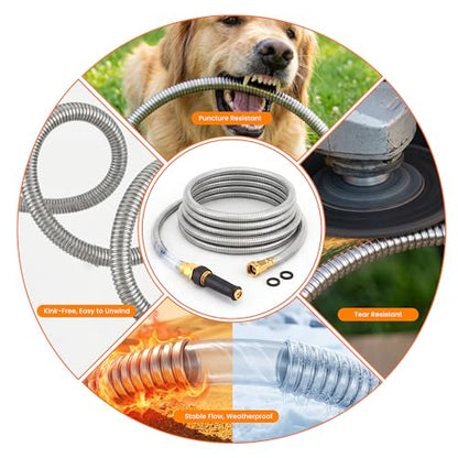 Rosy Earth 200 FT Garden Hose Expandable, 304 Stainless Steel Water Hose - size: 200FT